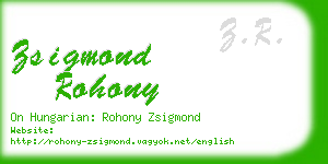 zsigmond rohony business card